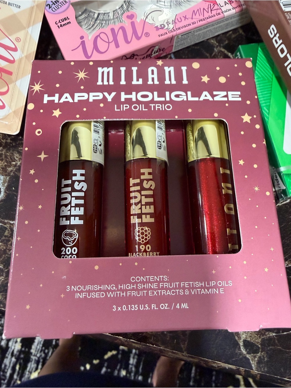 Milani Happy Holiglaze Lip Oil Trio - Red and Gold Accents